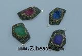 NGP3588 20*30mm - 22*32mm freeform druzy agate pendants