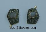 NGP3590 20*30mm - 22*32mm freeform druzy agate pendants