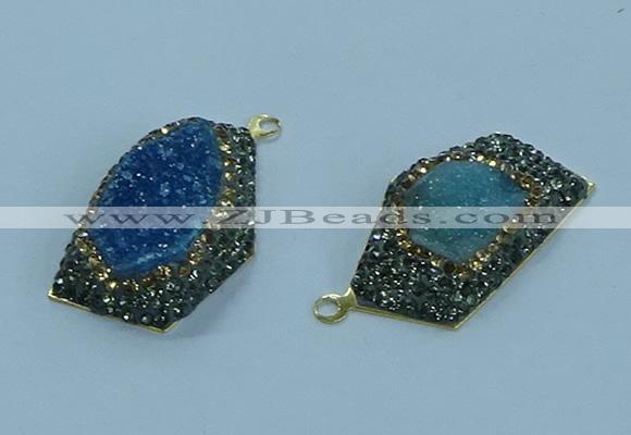 NGP3594 20*30mm - 22*32mm freeform druzy agate pendants