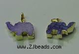 NGP3698 18*30mm - 22*35mm elephant druzy agate gemstone pendants