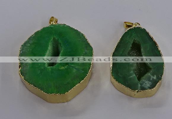 NGP3826 30*40mm - 40*50mm freeform druzy agate pendants