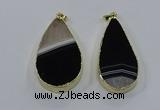 NGP3926 25*50mm - 30*55mm flat teardrop druzy agate pendants