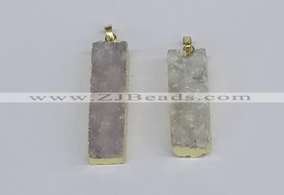 NGP3942 12*50mm - 15*45mm rectangle druzy agate pendants wholesale