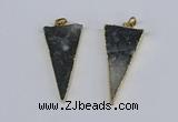 NGP3989 20*48mm - 25*50mm triangle druzy agate pendants wholesale