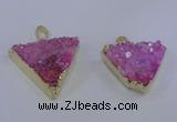 NGP4048 25*30mm – 30*35mm triangle druzy quartz pendants