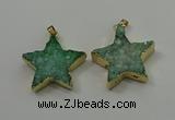 NGP4095 30*32mm - 32*35mm star druzy quartz pendants wholesale