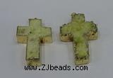 NGP4173 30*48mm - 32*50mm cross druzy quartz pendants wholesale