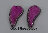 NGP4316 20*40mm - 25*50mm wing-shaped druzy quartz pendants