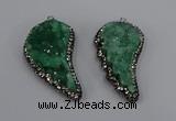 NGP4318 20*40mm - 25*50mm wing-shaped druzy quartz pendants