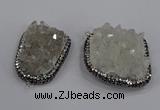 NGP4323 25*35mm - 30*40mm freeform white crystal pendants