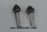 NGP4330 10*35mm - 12*45mm sticks white crystal pendants