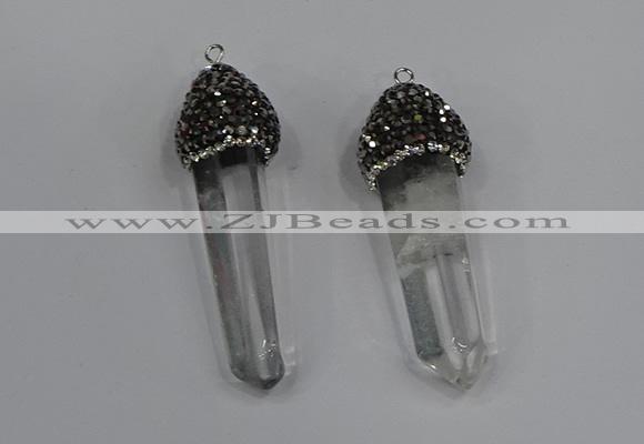 NGP4330 10*35mm - 12*45mm sticks white crystal pendants