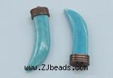 NGP4527 15*55mm - 15*60mm horn blue turquoise pendants wholesale