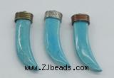 NGP4528 15*55mm - 15*60mm horn blue turquoise pendants wholesale