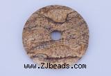 NGP607 5pcs 5*40mm picture jasper gemstone donut pendants wholesale