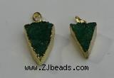 NGP6070 20*25mm - 25*35mm triangle druzy quartz pendants