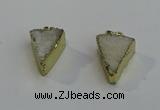 NGP6073 20*25mm - 25*35mm triangle druzy quartz pendants