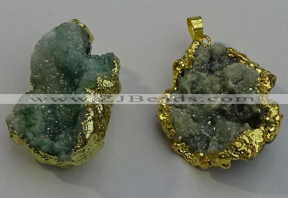 NGP6090 35*40mm – 45*50mm freeform druzy quartz pendants