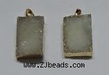 NGP6094 20*30mm – 22*35mm rectangle druzy quartz pendants