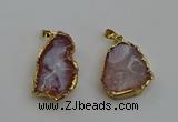 NGP6134 20*30mm - 25*35mm freeform druzy agate pendants wholesale