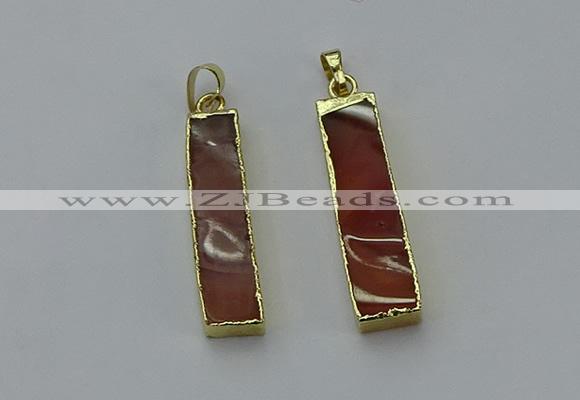 NGP6151 8*35mm - 10*40mm rectangle agate pendants wholesale