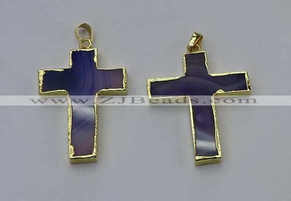 NGP6168 25*40mm - 30*40mm cross agate gemstone pendants