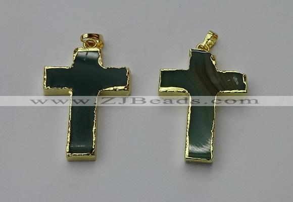 NGP6171 25*40mm - 30*40mm cross agate gemstone pendants