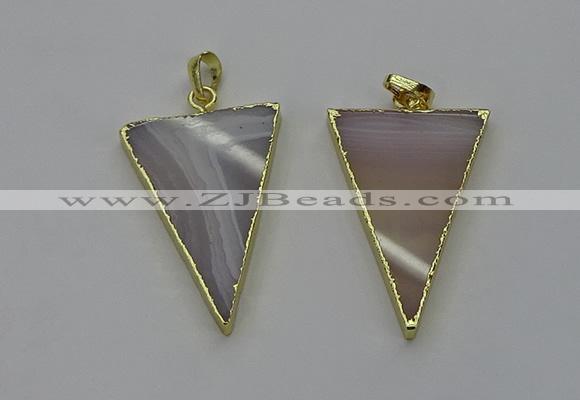 NGP6176 25*35mm - 30*40mm triangle agate gemstone pendants