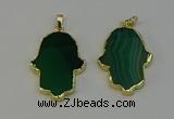 NGP6260 22*40mm - 25*45mm hamsahand agate gemstone pendants