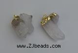 NGP6306 25*28mm - 25*35mm nuggets white crystal pendants