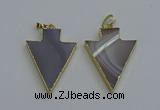 NGP6320 25*35mm - 30*40mm arrowhead agate gemstone pendants