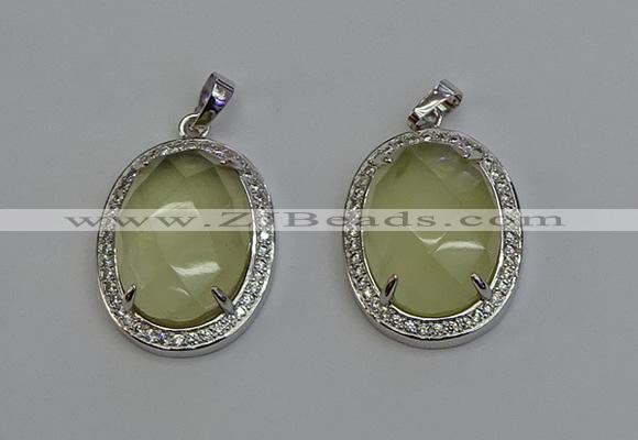 NGP6356 25*30mm oval lemon quartz pendants wholesale