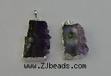 NGP6398 18*30mm - 25*40mm freeform druzy amethyst pendants