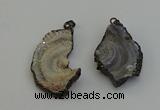 NGP6414 30*35mm - 35*40mm freeform plated druzy agate pendants