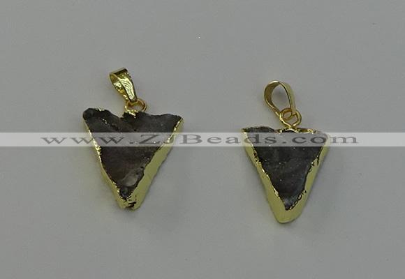 NGP6548 18*20mm - 20*25mm triangle druzy agate gemstone pendants