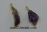 NGP6602 15*50mm - 25*45mm freeform druzy amethyst pendants