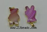 NGP6662 22*38mm Animal or V-shaped agate gemstone pendants