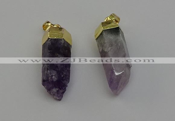 NGP6681 12*25mm - 12*30mm sticks druzy amethyst pendants