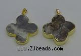 NGP6697 35*35mm - 40*40mm flower agate gemstone pendants