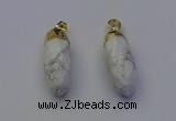 NGP6880 12*30mm - 15*30mm faceted bullet white howlite pendants