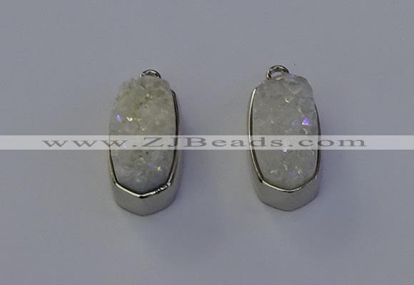 NGP6895 10*22mm - 12*25mm freeform plated druzy quartz pendants