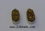 NGP6897 10*22mm - 12*25mm freeform plated druzy quartz pendants