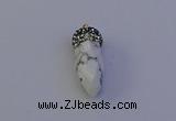 NGP7078 12*30mm - 15*35mm faceted bullet white howlite turquoise pendants