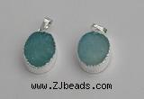 NGP7188 15*20mm oval druzy quartz pendants wholesale