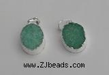 NGP7189 15*20mm oval druzy quartz pendants wholesale