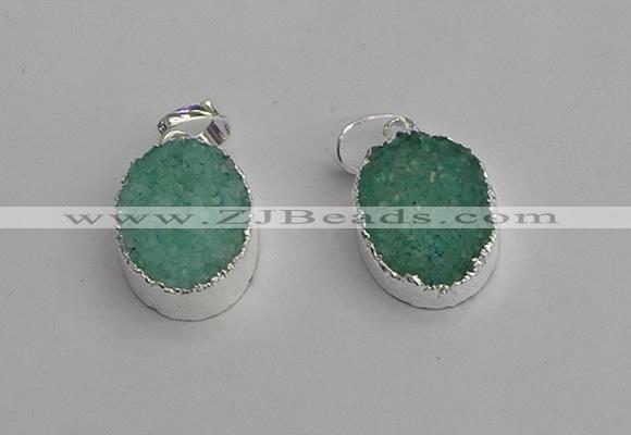 NGP7189 15*20mm oval druzy quartz pendants wholesale