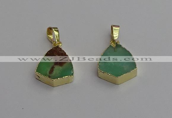 NGP7240 15*20mm australia chrysoprase pendants wholesale