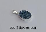 NGP7507 15*20mm oval plated druzy agate gemstone pendants