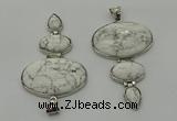 NGP8011 50*82mm - 52*86mm white howlite pendant set jewelry