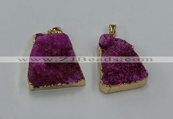 NGP8546 25*33mm - 30*35mm trapezoid druzy agate pendants